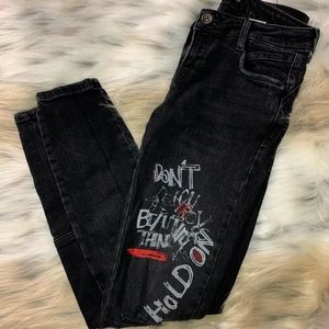 Black ZARA GRAFFITI Jeans